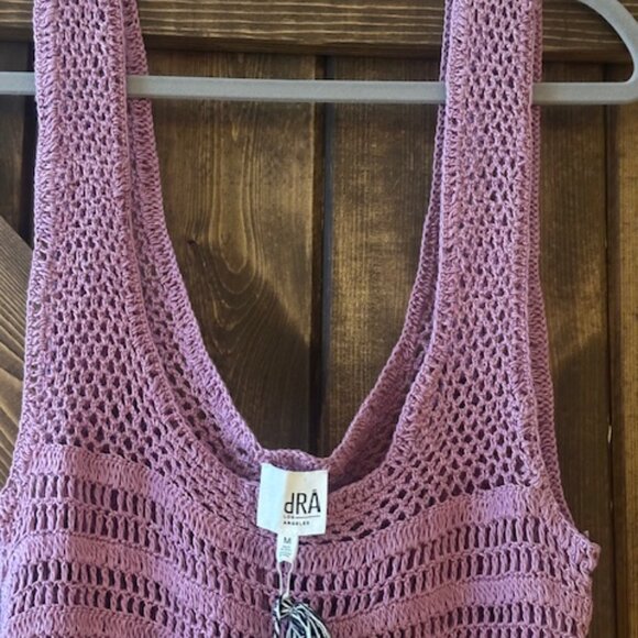 dRA Los Angeles TROPEA DRESS Crochet Lavender Bohemian Festival Sz M NWT - Picture 3 of 12
